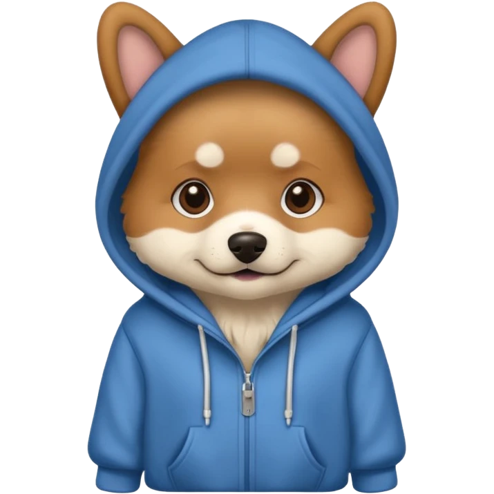 Dog wearing hoodie emoji