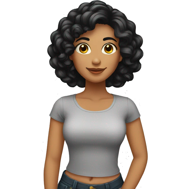 Chica latina con cabello negro emoji