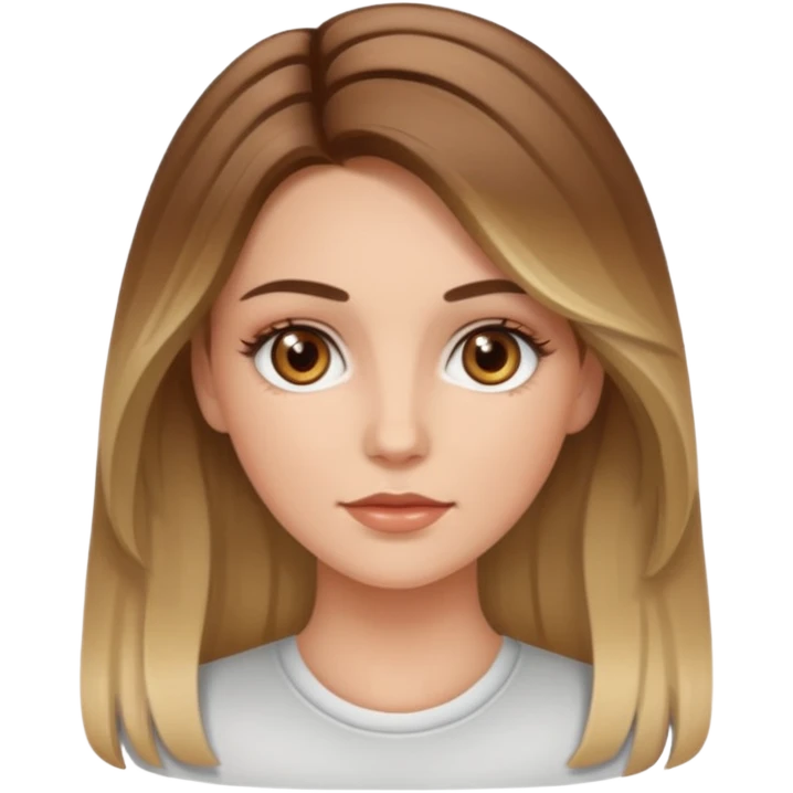 White woman with balayage hair with hazel eyes emoji