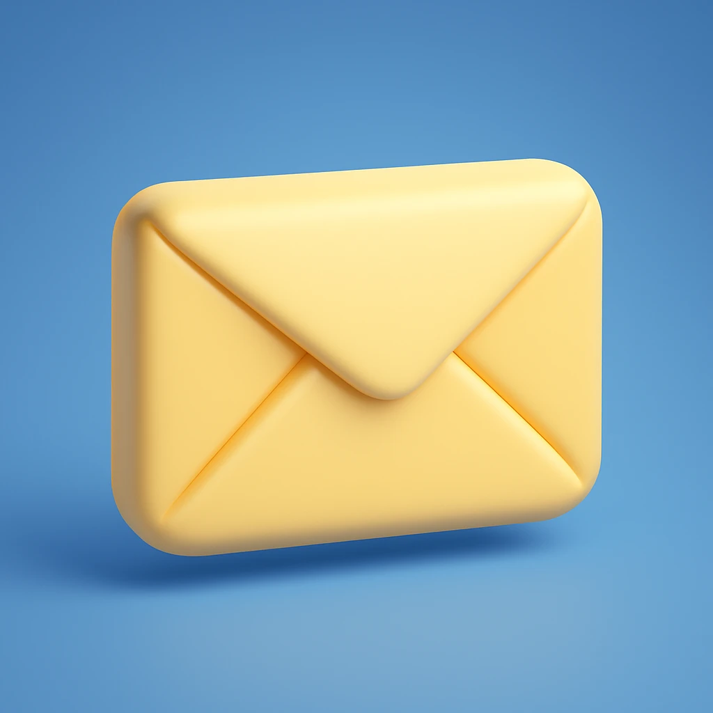 Convert this mail icon to a 3D style, keep the subject and shape clear, suitable for digital use, in a microsoft style 3d fluent emoji look. emoji