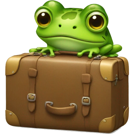 a frog with a suitcase emoji