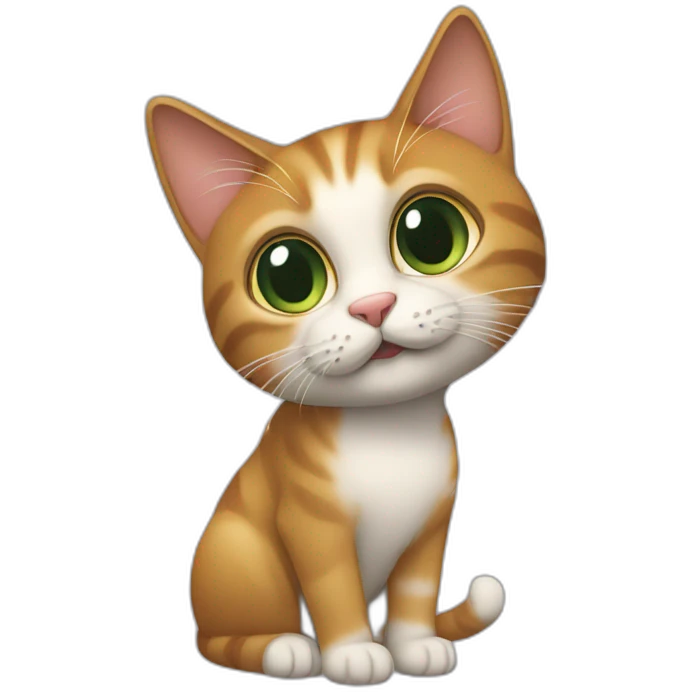 Un chat qui porte un caneton emoji