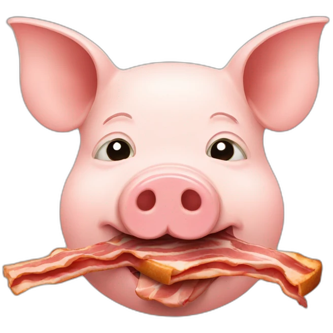 pig eating bacon emoji