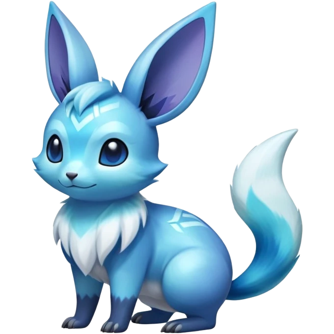 Colorful Iridescent Exotic Minccino-Aurorus-Glaceon-Fakémon-hybrid-creature (full body)  emoji