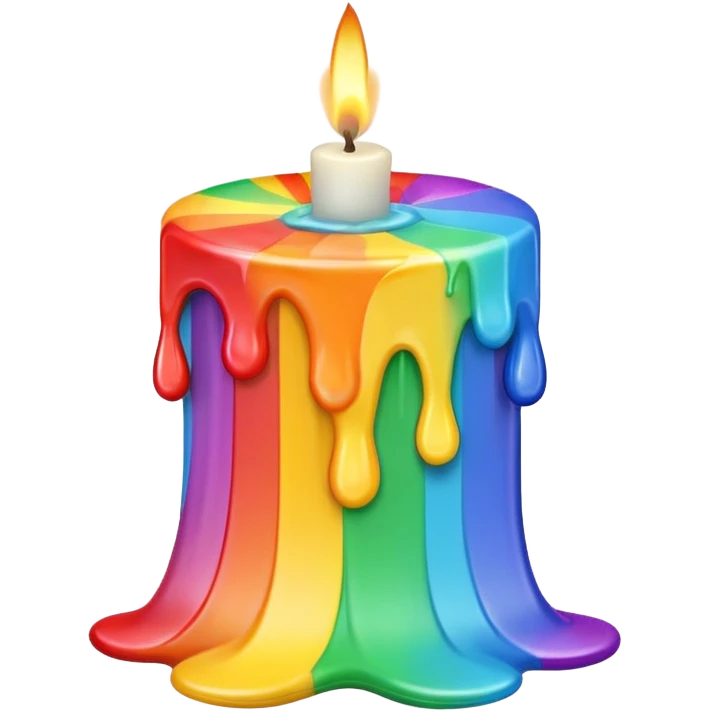 dripping candle with rainbow waves  emoji