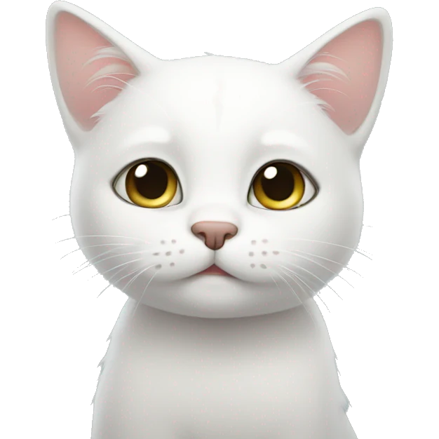cute white little cat emoji