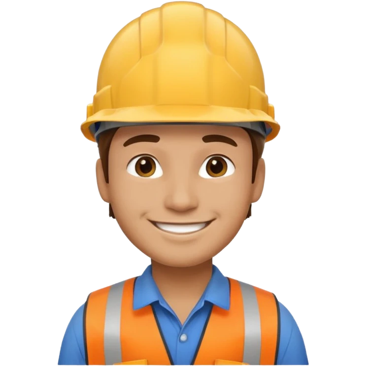 engineer wearing a hard hat side view emoji