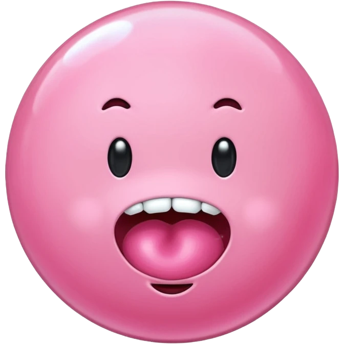 Pink bubble-gum emoji