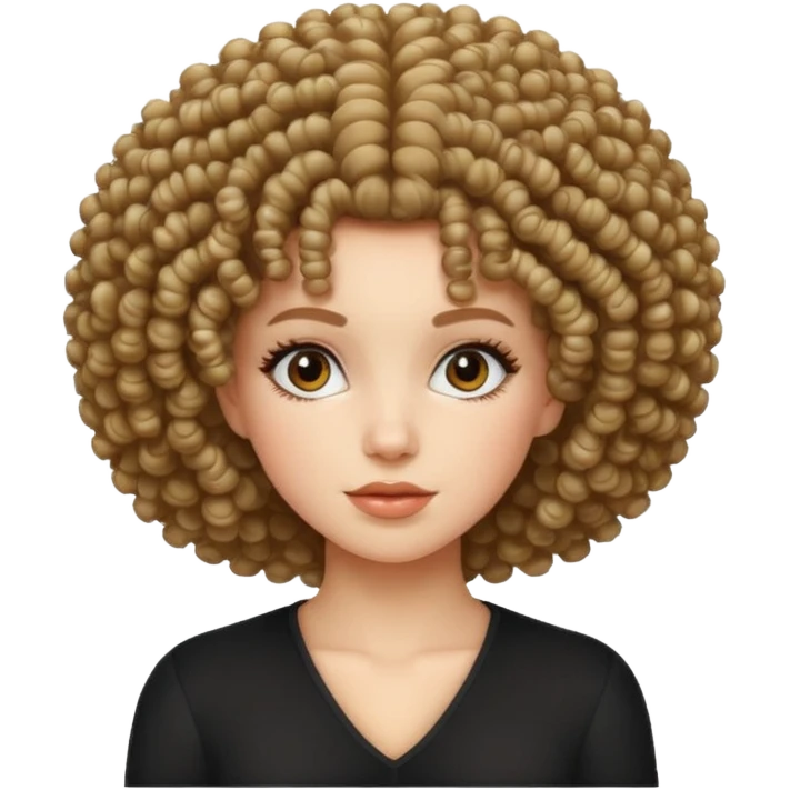 white girl with curly afro emoji