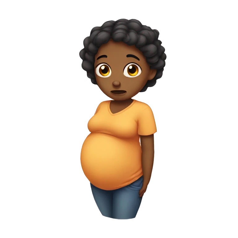 Sad pregnant emoji