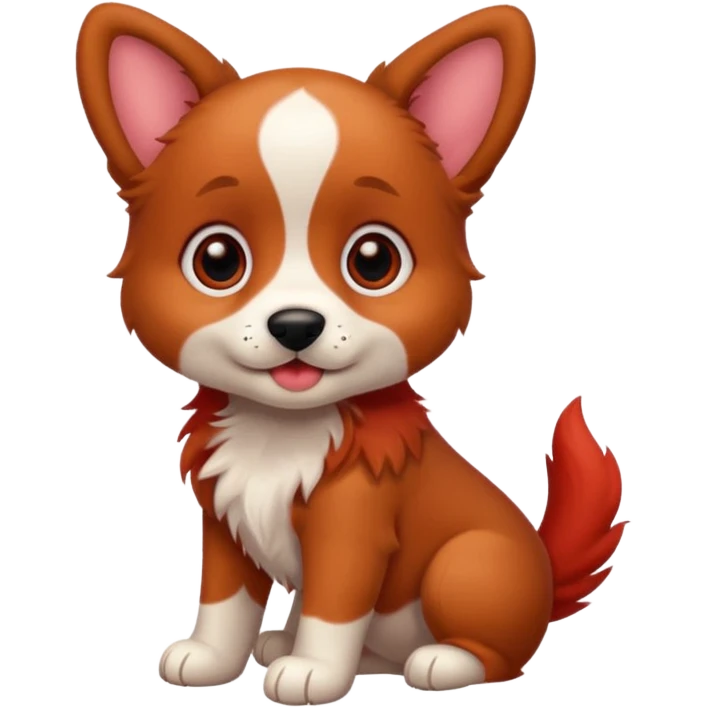 puppy dog red emoji