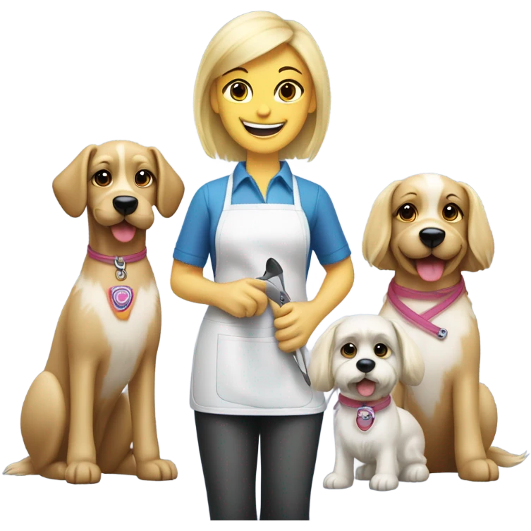 Blonde dog groomer  emoji