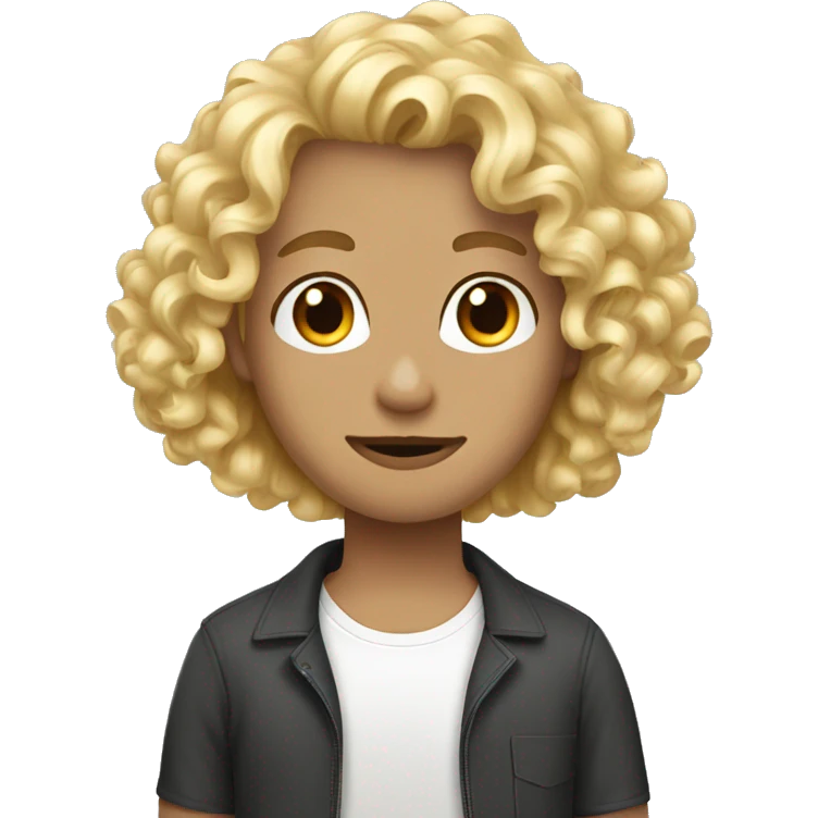 Blonde girlfriend curly dark haired boyfriend emoji