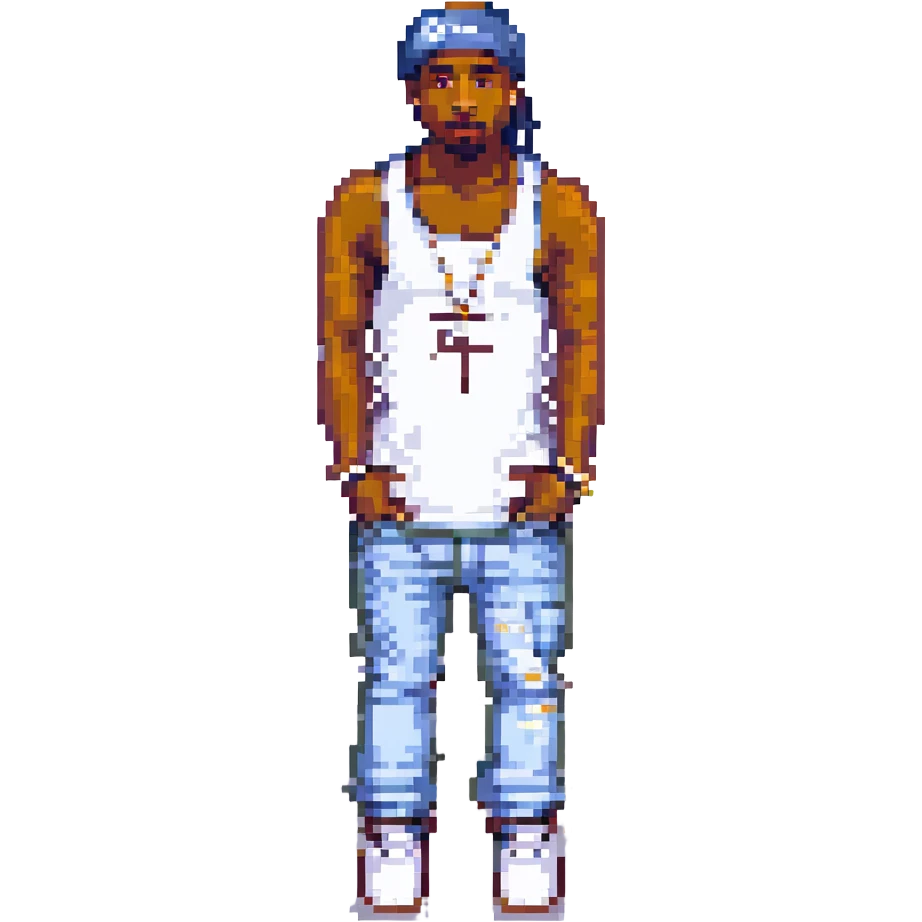 2Pac в полный рост, no background emoji