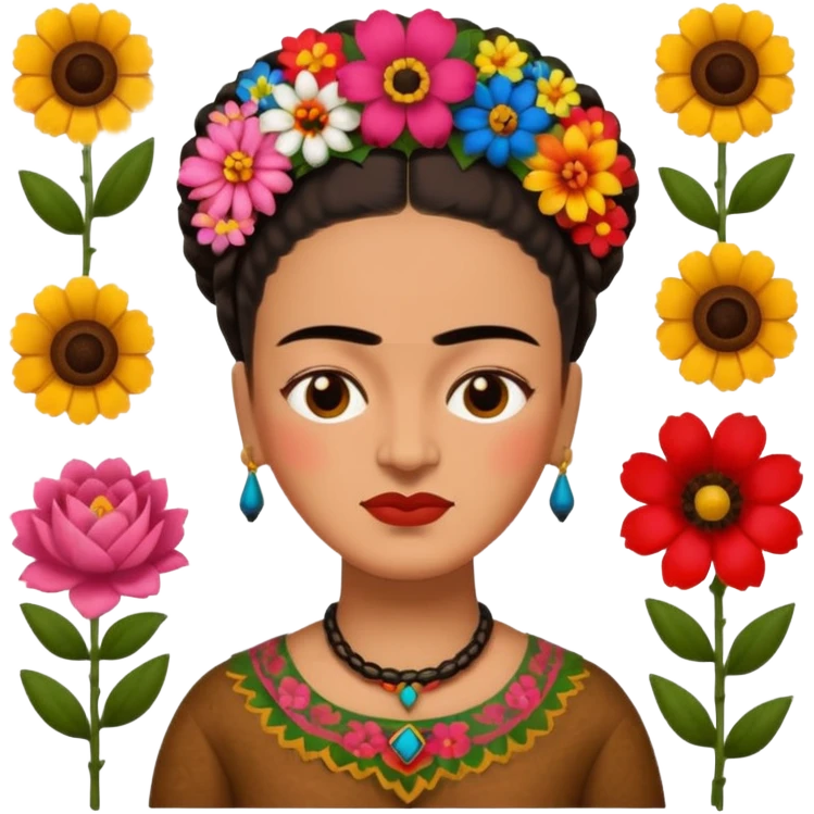 defferent emojis of Frida Kahlo in style of her artworks  emoji