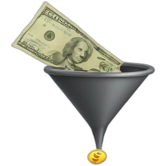 money pouring into funnel emoji