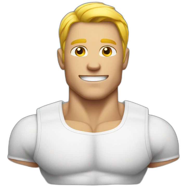 Muscled white guy emoji