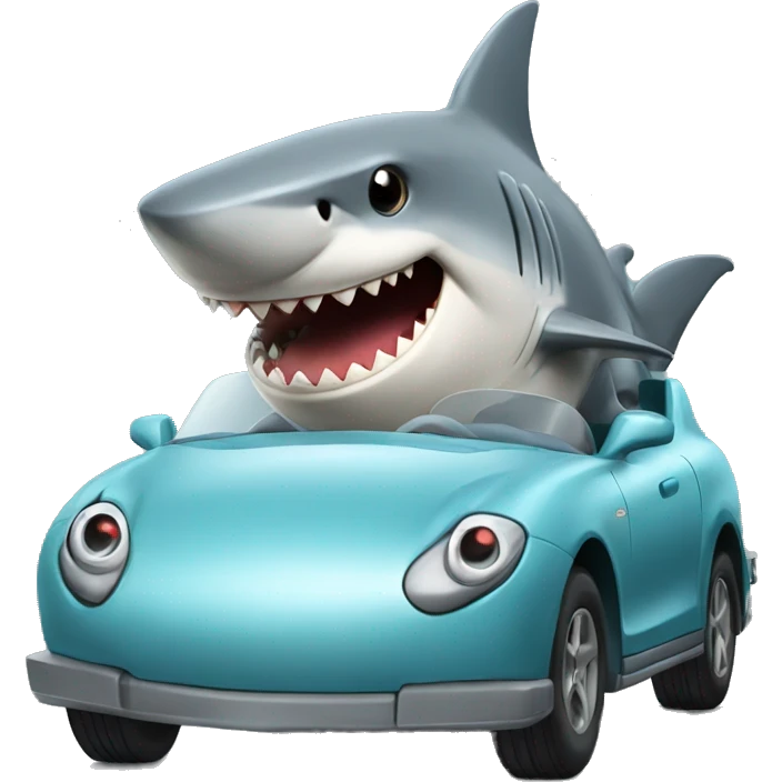 Shark driving a car emoji