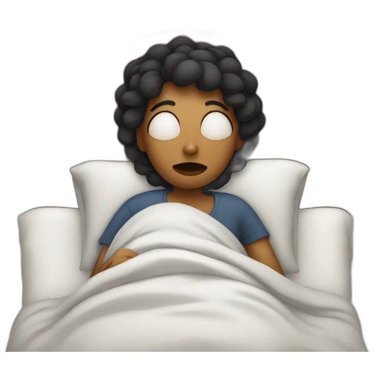 sick woman in bed emoji