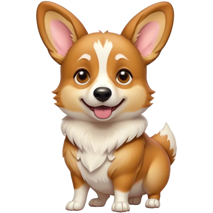Cinematic Comical Fawn Corgi Portrait Emoji, Head tilted dramatically with an exaggeratedly shocked or offended expression, featuring a striking fawn coat with bold white patches, wide, expressive brown eyes filled with exaggerated disbelief, Simplified yet hilariously expressive features, highly detailed, glowing with a slightly sassy glow, high shine, dramatic yet playful, stylized with an air of attitude, bright and endearing, soft glowing outline, capturing the essence of a sassy and over-the-top herder, so meme-worthy it feels like it could side-eye its way into internet fame instantly! emoji