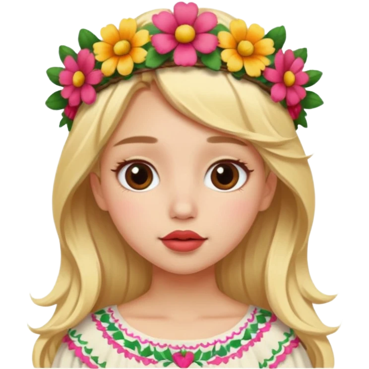 Cute Mexican kissing blonde girl emoji