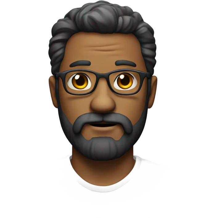 bold man with mustache beard and glasses emoji