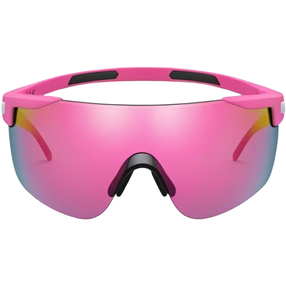 sporty pink shield visor sunglasses with robust thick frame, athletic design, substantial build, one-piece lens emoji