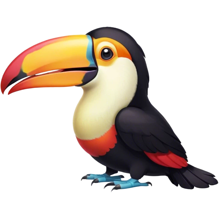 Cinematic Cute Yawning Toucan Portrait Emoji, Head tilted slightly with a dramatic, wide-open yawn, showcasing a colorful, expressive beak and sleepy, half-closed eyes with a relaxed demeanor, Simplified yet irresistibly adorable features, highly detailed, glowing with a soft, cozy tropical glow, high shine, relaxed yet expressive, stylized with a dash of whimsical charm, soft glowing outline, capturing the essence of a drowsy yet affectionate toucan that appears ready to stretch out for a nap! emoji