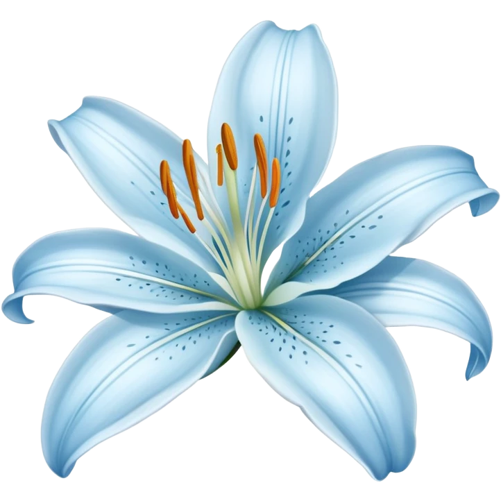 Delicate light blue lily emoji