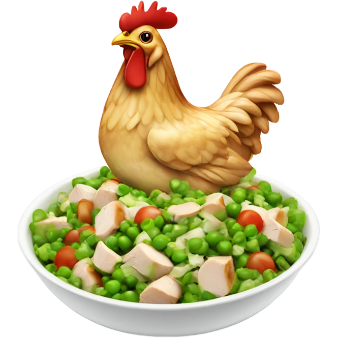 Chicken and pea salad emoji