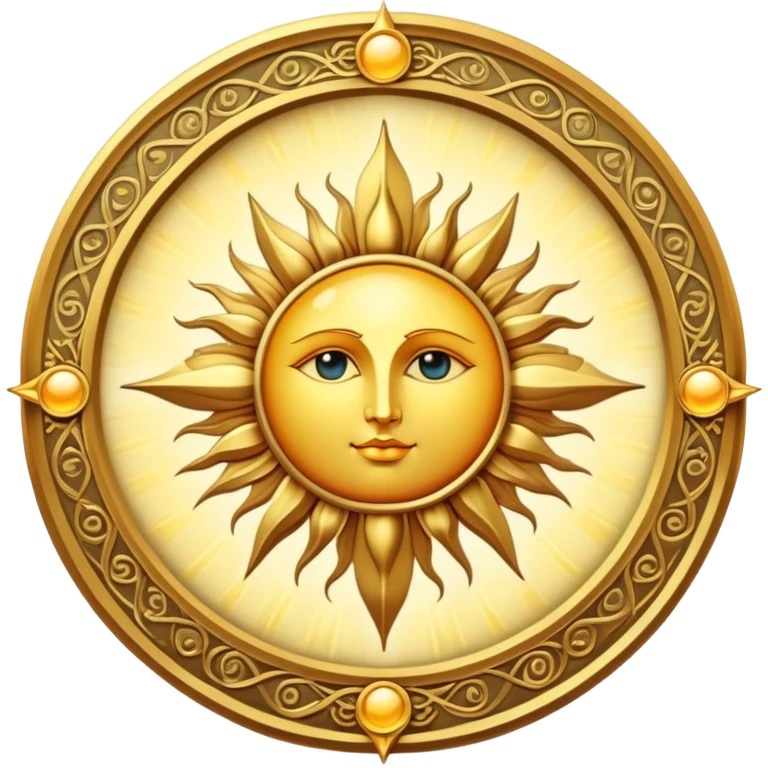 magical tarot-like card inspired by the Clow Cards from Cardcaptor Sakura. The card has ornate golden borders, a sun or moon symbol at the top, and a mysterious illustration in the center. emoji