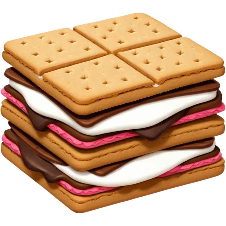 Realistic smores cookie sandwich isolated emoji