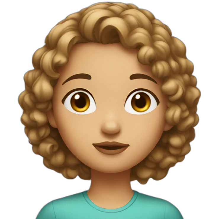 round face-large forehead- wavy hair- slightly brown girl giving a kiss emoji