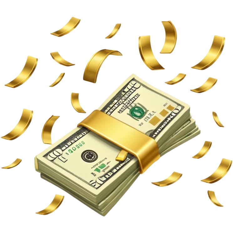 AAC with money falling around it emoji