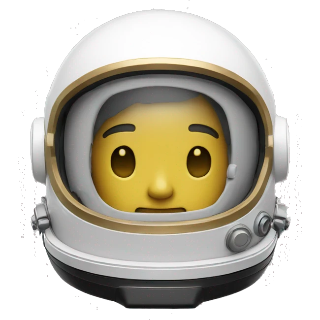 astronaut modern helmet only from front with gold visor emoji
