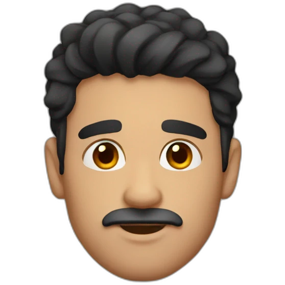Spanish man dark hair and bear thick eyebrows emoji