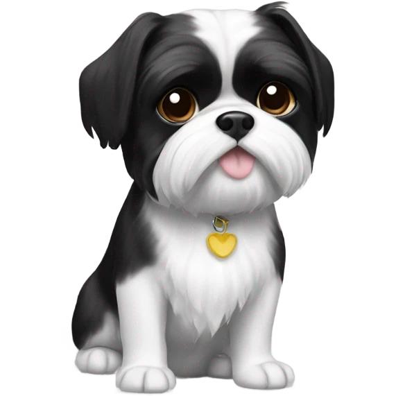 Shin-tzu black and white emoji