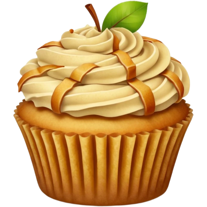 Apple pie cupcake with apples  emoji