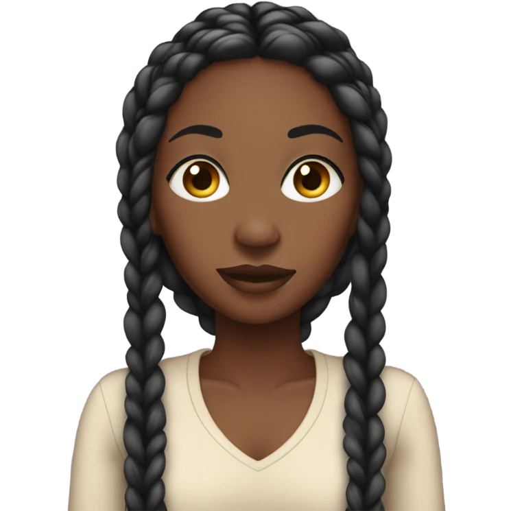 black woman with long braids and long lashes emoji