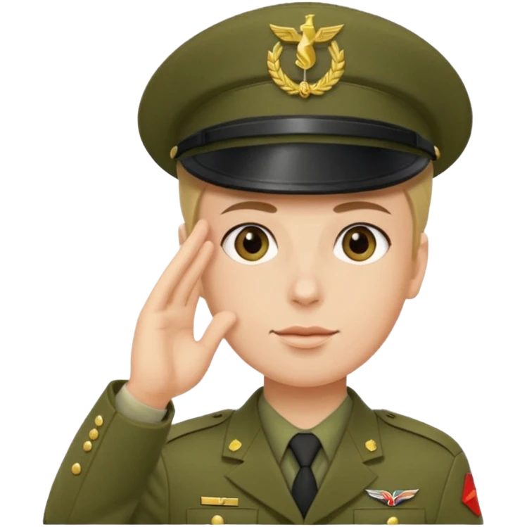 Soldat in uniform der salotiert und den Buchstaben S.A.S auf der Mütze und Uniform emoji