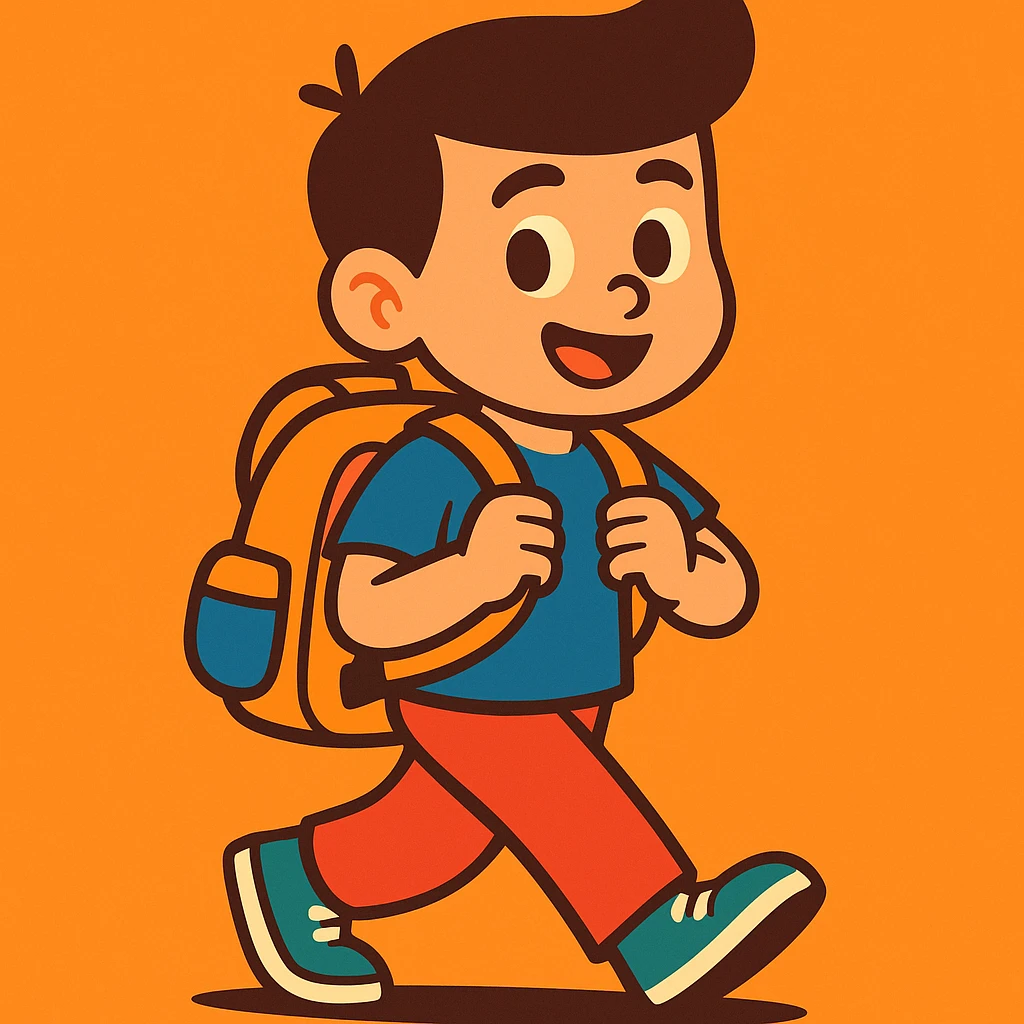Boy wearing a backpack emoji