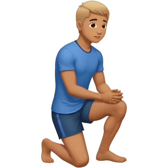 naked man kneeling side view emoji