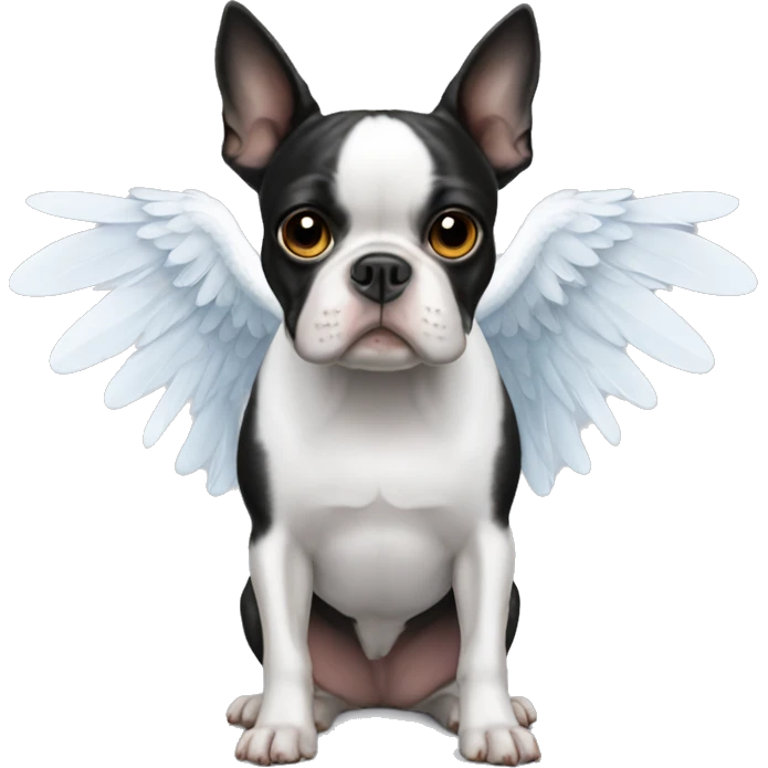 Boston terrier with angel wings  emoji