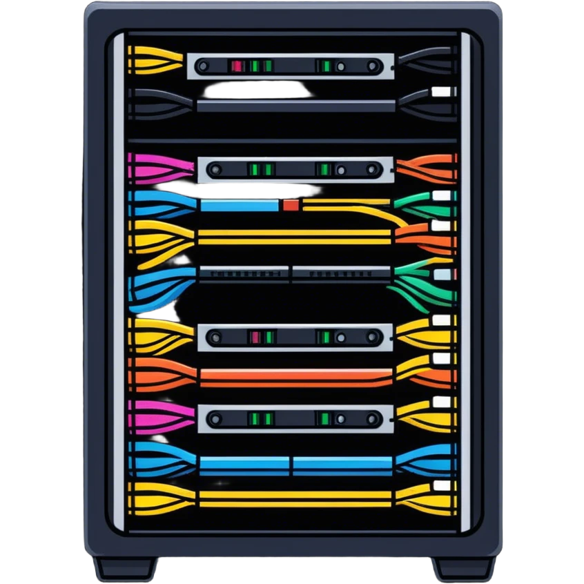 Messy IT network rack emoji