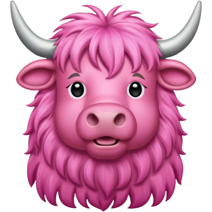 Pink highland cow emoji