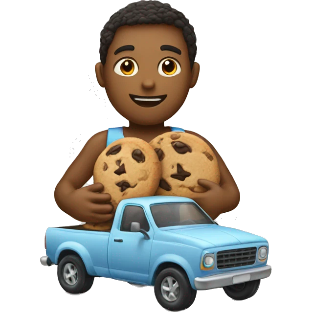 Cookie holding a toy car emoji