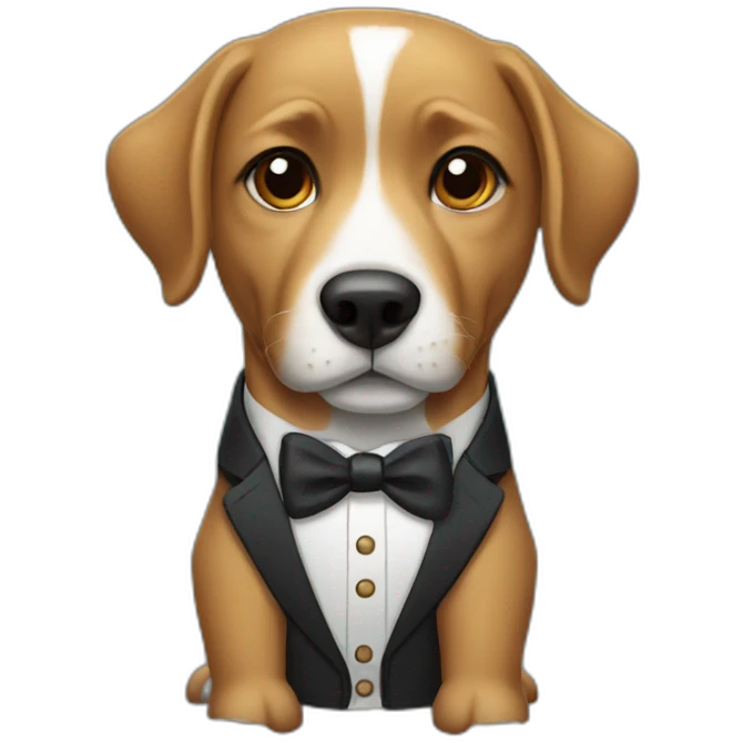 Dog with formal clothes emoji