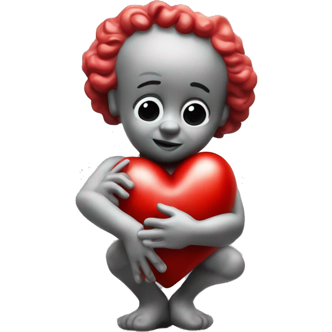 Manneken Pis with a big red heart emoji