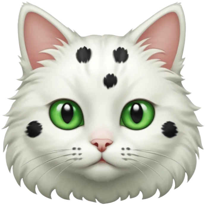 um gato branco com manchas pretas emoji