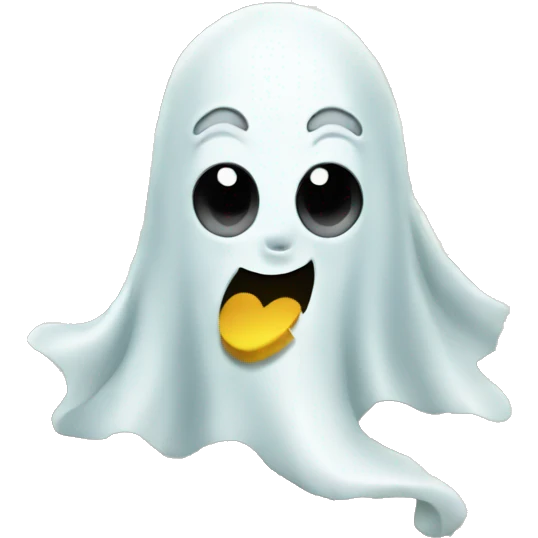 Ghost with tons of money with heart on background emoji